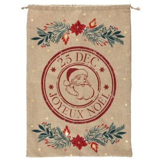 Accessoire Festif | Hotte de Noël Imprimée "Soir 70cm Beige & Rouge Accessoire Festif Accessoire Festif