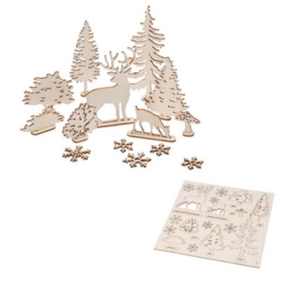 Accessoire Festif | Kit Scènes de Noël 3D "Sapin" 11cm Naturel Accessoire Festif Accessoire Festif