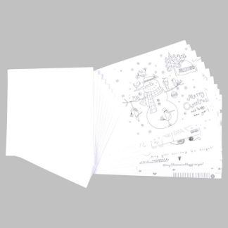 Accessoire Festif | Lot de 10 Cartes de Noël "A Colorier" 14cm Blanc Accessoire Festif Accessoire Festif