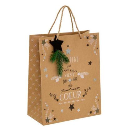 Accessoire Festif | Sac Cadeau Kraft "Branches" 33cm Naturel Accessoire Festif Accessoire Festif