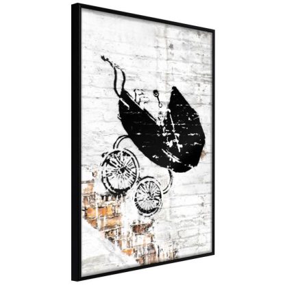 Affiche Murale | Affiche Murale Encadrée "Banksy Baby Stroller" Affiche Murale Affiche Murale