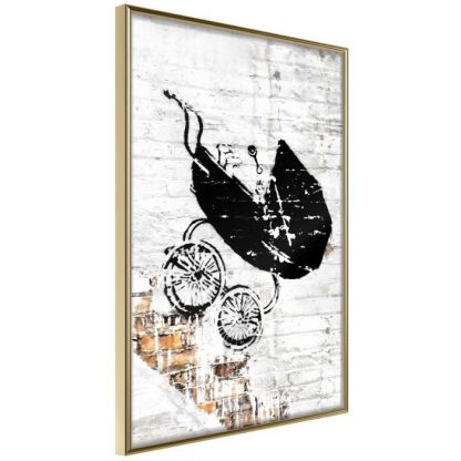 Affiche Murale | Affiche Murale Encadrée "Banksy Baby Stroller" Affiche Murale Affiche Murale