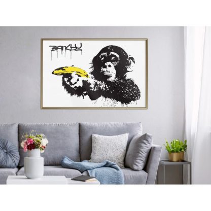 Affiche Murale | Affiche Murale Encadrée "Banksy Banana Gun I" Affiche Murale Affiche Murale