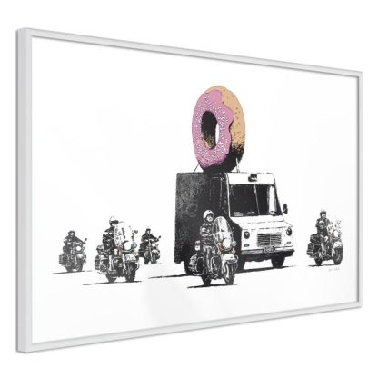 Affiche Murale | Affiche Murale Encadrée "Banksy Donuts Strawberry" Affiche Murale Affiche Murale