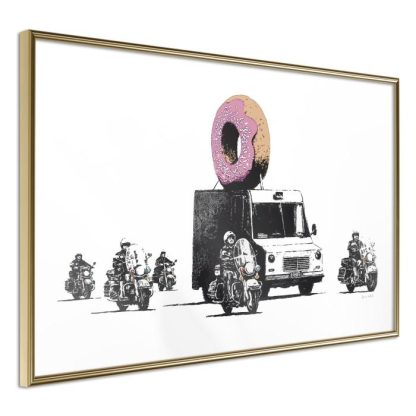 Affiche Murale | Affiche Murale Encadrée "Banksy Donuts Strawberry" Affiche Murale Affiche Murale