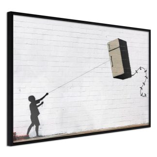 Affiche Murale | Affiche Murale Encadrée "Banksy Fridge Kite" Affiche Murale Affiche Murale