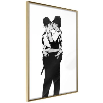 Affiche Murale | Affiche Murale Encadrée "Banksy Kissing Coppers I" Affiche Murale Affiche Murale