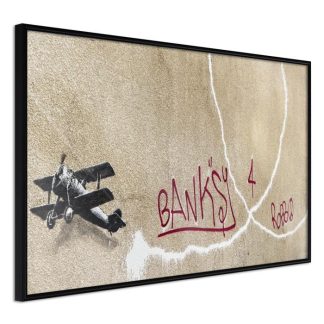 Affiche Murale | Affiche Murale Encadrée "Banksy Love Plane" Affiche Murale Affiche Murale