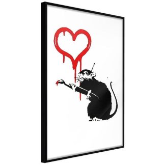 Affiche Murale | Affiche Murale Encadrée "Banksy Love Rat" Affiche Murale Affiche Murale