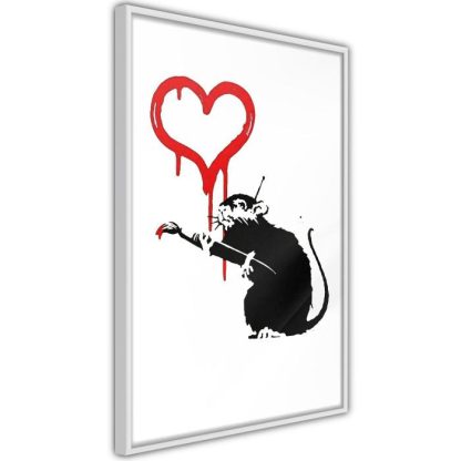 Affiche Murale | Affiche Murale Encadrée "Banksy Love Rat" Affiche Murale Affiche Murale