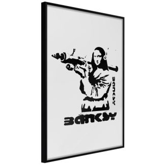 Affiche Murale | Affiche Murale Encadrée "Banksy Mona Lisa with Bazooka I" Affiche Murale Affiche Murale