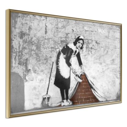 Affiche Murale | Affiche Murale Encadrée "Banksy Sweep it Under the Carpet" Affiche Murale Affiche Murale