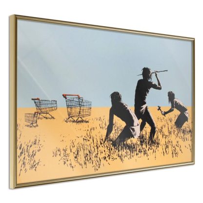 Affiche Murale | Affiche Murale Encadrée "Banksy Trolley Hunters" Affiche Murale Affiche Murale