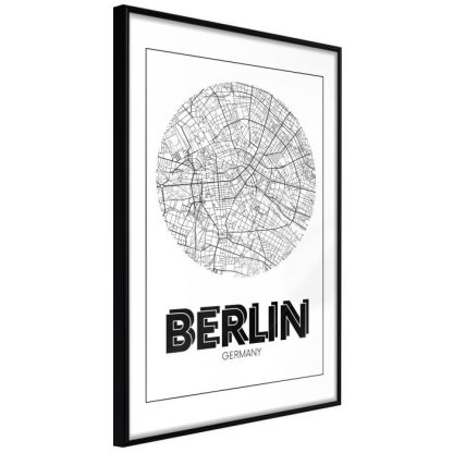 Affiche Murale | Affiche Murale Encadrée "City Map Berlin Round" Affiche Murale Affiche Murale