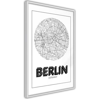 Affiche Murale | Affiche Murale Encadrée "City Map Berlin Round" Affiche Murale Affiche Murale