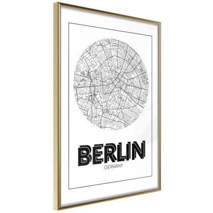 Affiche Murale | Affiche Murale Encadrée "City Map Berlin Round" Affiche Murale Affiche Murale