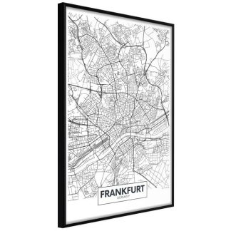 Affiche Murale | Affiche Murale Encadrée "City map Frankfurt" Affiche Murale Affiche Murale