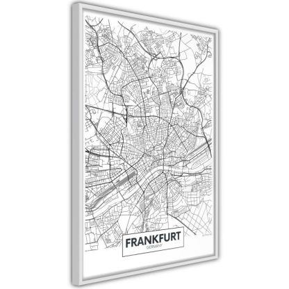 Affiche Murale | Affiche Murale Encadrée "City map Frankfurt" Affiche Murale Affiche Murale