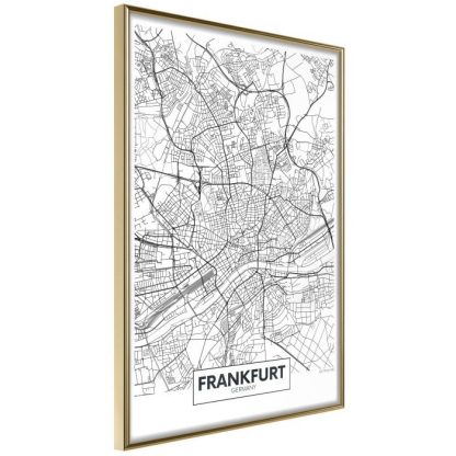 Affiche Murale | Affiche Murale Encadrée "City map Frankfurt" Affiche Murale Affiche Murale