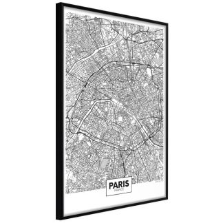 Affiche Murale | Affiche Murale Encadrée "City Map Paris" Affiche Murale Affiche Murale