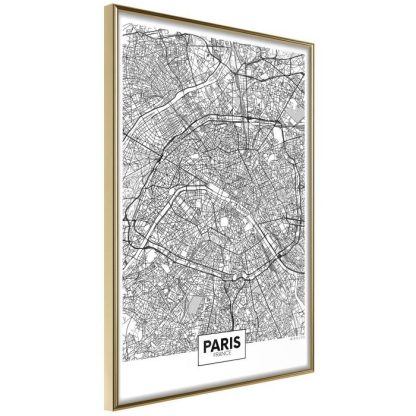 Affiche Murale | Affiche Murale Encadrée "City Map Paris" Affiche Murale Affiche Murale