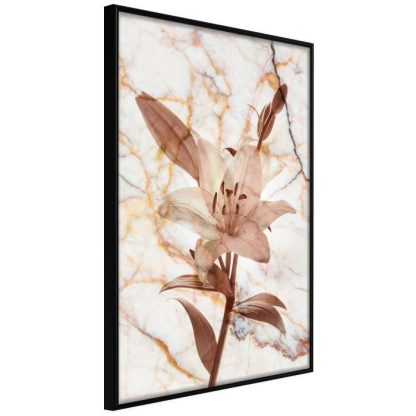 Affiche Murale | Affiche Murale Encadrée "Lily on Marble Background" Affiche Murale Affiche Murale