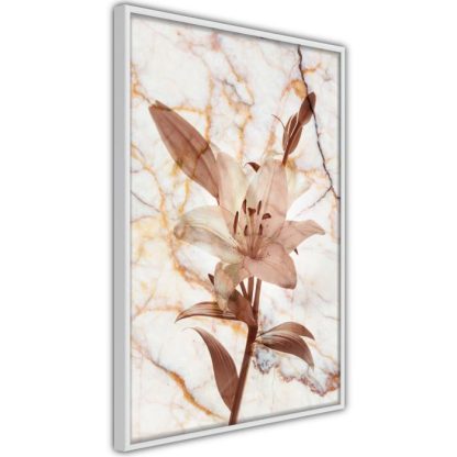 Affiche Murale | Affiche Murale Encadrée "Lily on Marble Background" Affiche Murale Affiche Murale