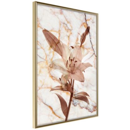 Affiche Murale | Affiche Murale Encadrée "Lily on Marble Background" Affiche Murale Affiche Murale