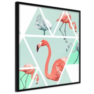 Affiche Murale | Affiche Murale Encadrée "Tropical Mosaic with Flamingos" Affiche Murale Affiche Murale