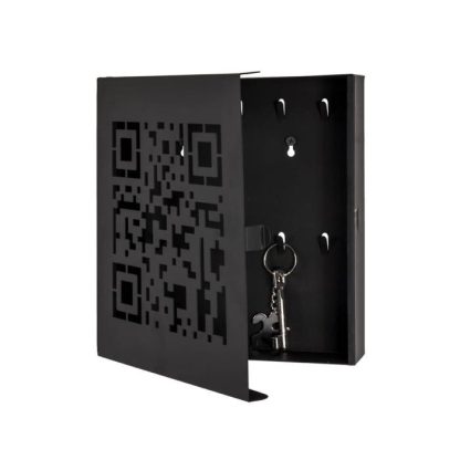 Boîte à Clés | Boîte à Clés Métal "QR Code" 24cm Noir Boîte à Clés Boîte à Clés