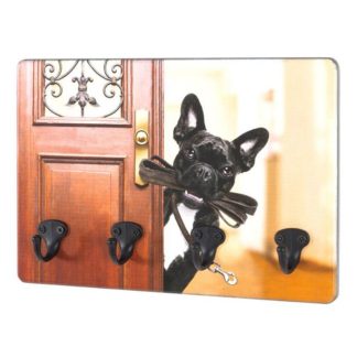 Boîte à Clés | Porte-Clés Mural "Chien" 30cm Marron & Noir Boîte à Clés Boîte à Clés