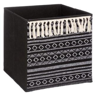 Boîte de Rangement | Boîte de Rangement Ethnique "Mix N’Modul" 31x31cm Noir Boîte de Rangement Boîte de Rangement