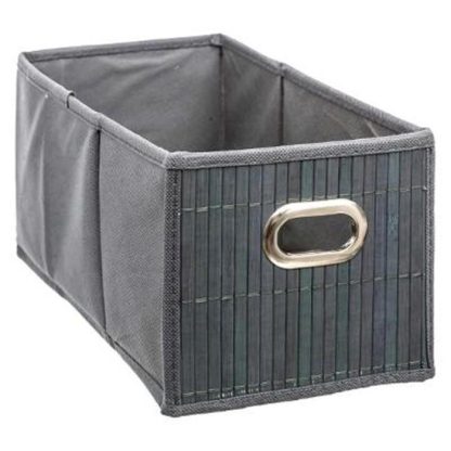 Boîte de Rangement | Boîte de Rangement Pliable "Bambou" 15x31cm Gris Boîte de Rangement Boîte de Rangement