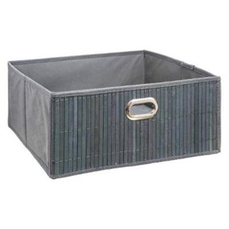 Boîte de Rangement | Boîte de Rangement Pliable Basse "Bambou" 31x31cm Gris Boîte de Rangement Boîte de Rangement