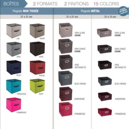 Boîte de Rangement | Boîte de Rangement Pliable "Premium" 15x31cm Gris Clair Boîte de Rangement Boîte de Rangement