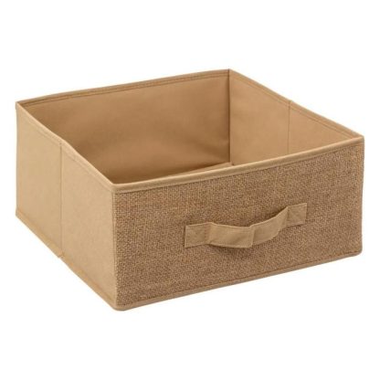 Boîte de Rangement | Boîte de Rangement "Toile de Jute" 31x31cm Beige Lin Boîte de Rangement Beige Lin