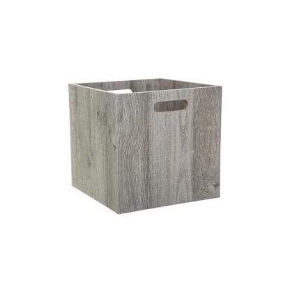 Boîte de Rangement | Boite de Rangement en Bois "Evy" 31x31cm Gris Boîtes & Rangements Boîte de Rangement