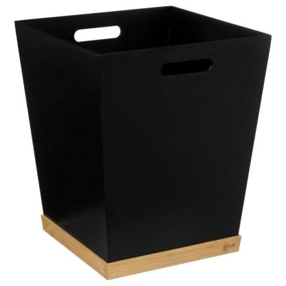 Boîte de Rangement | Corbeille de Bureau Bambou "Bava" 32cm Noir Boîte de Rangement Boîte de Rangement