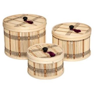 Boîte de Rangement | Lot de 3 Boîtes Déco "Namaste" 25cm Naturel Boîte de Rangement Boîte de Rangement