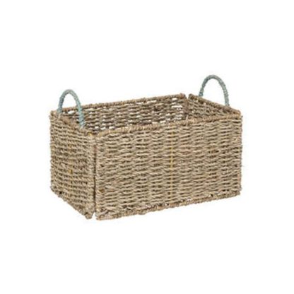 Boîte de Rangement | Lot de 3 Caisses Cagettes Déco "Palm" 38cm Beige Boîte de Rangement Beige