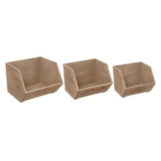 Boîte de Rangement | Lot de 3 Casiers Empilables "Ety" 29cm Naturel Boîte de Rangement Boîte de Rangement