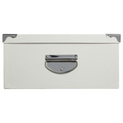 Boîte de Rangement | Lot de 6 Boîtes de Rangement "Croco" 48cm Blanc Boîte de Rangement Blanc