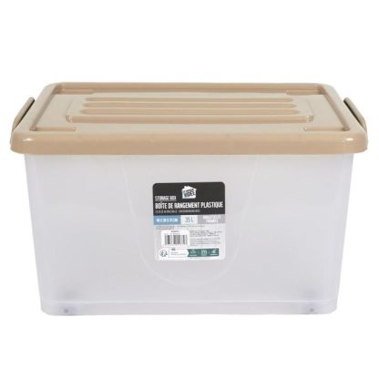 Boîte de Stockage | Boîte de Rangement "Utile" 35L Transparent Boîte de Stockage Boîte de Stockage