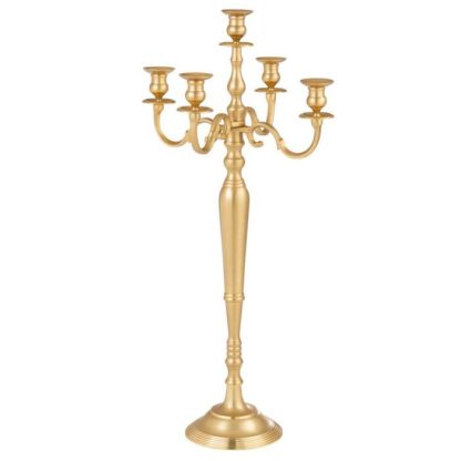 Bougeoir & Chandelier | Chandelier Déco "5 Supports" 97cm Or Bougeoir & Chandelier Bougeoir & Chandelier