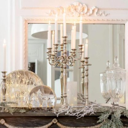 Bougeoir & Chandelier | Chandelier Design "Classic" 45cm Argent Bougeoir & Chandelier Argent