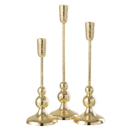 Bougeoir & Chandelier | Lot de 3 Chandeliers Design Martelé "Grane" 38cm Or Bougeoir & Chandelier Bougeoir & Chandelier