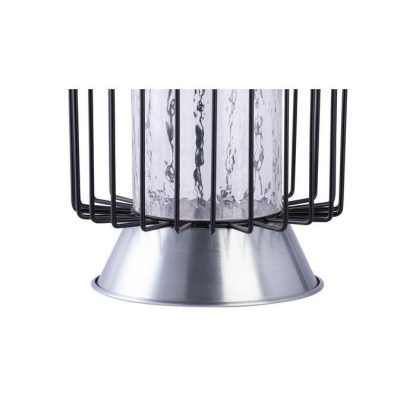 Bougeoir & Chandelier | Bougeoir Rond Déco "Malibu" 31cm Noir & Argent Bougeoir & Chandelier Bougeoir & Chandelier