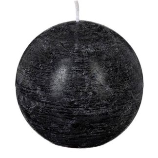 Bougie | Bougie Boule "Rustic" 10cm Noir Bougie Bougie