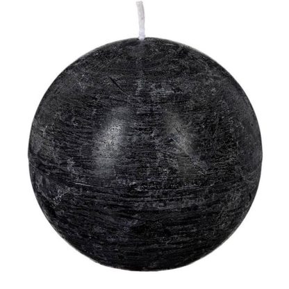 Bougie | Bougie Boule "Rustic" 10cm Noir Bougie Bougie