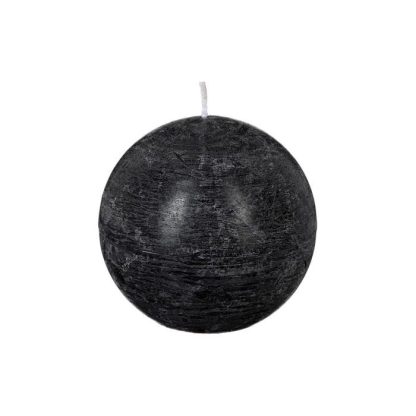 Bougie | Bougie Boule "Rustic" 10cm Noir Bougie Bougie